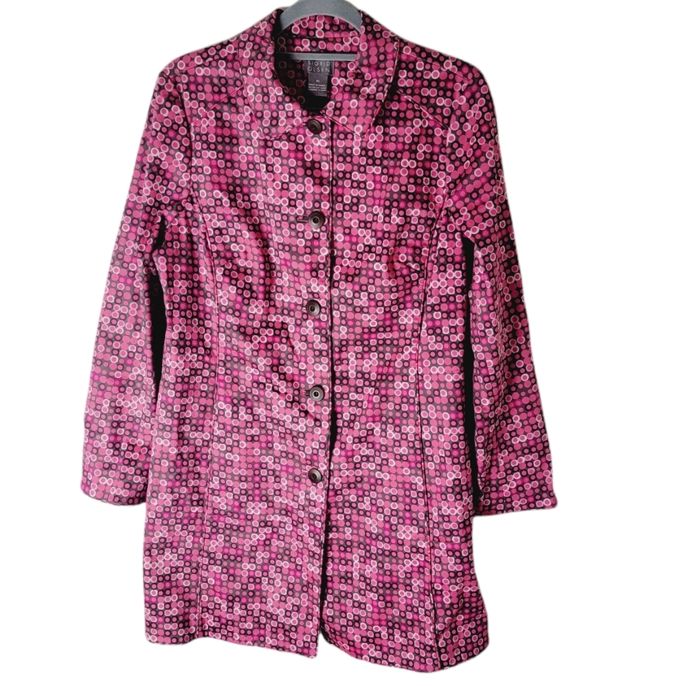 Sigrid Olsen button up girl's trench raincoat size 10